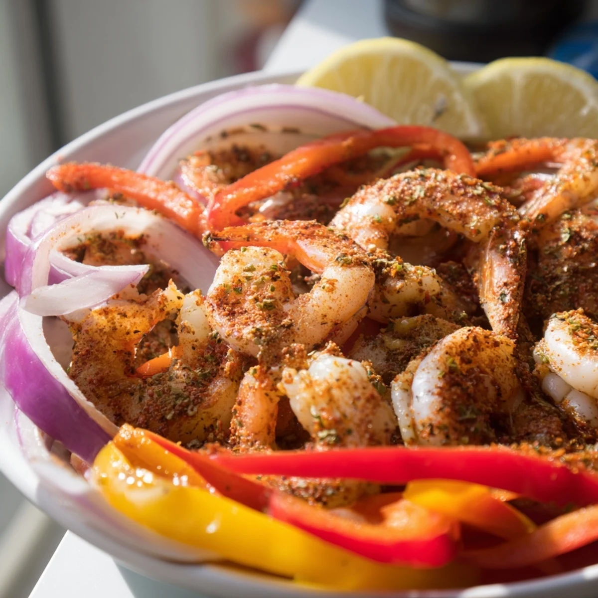 Sheet pan shrimp fajitas with bright peppers and onions, a sizzling dinner ready in minutes.