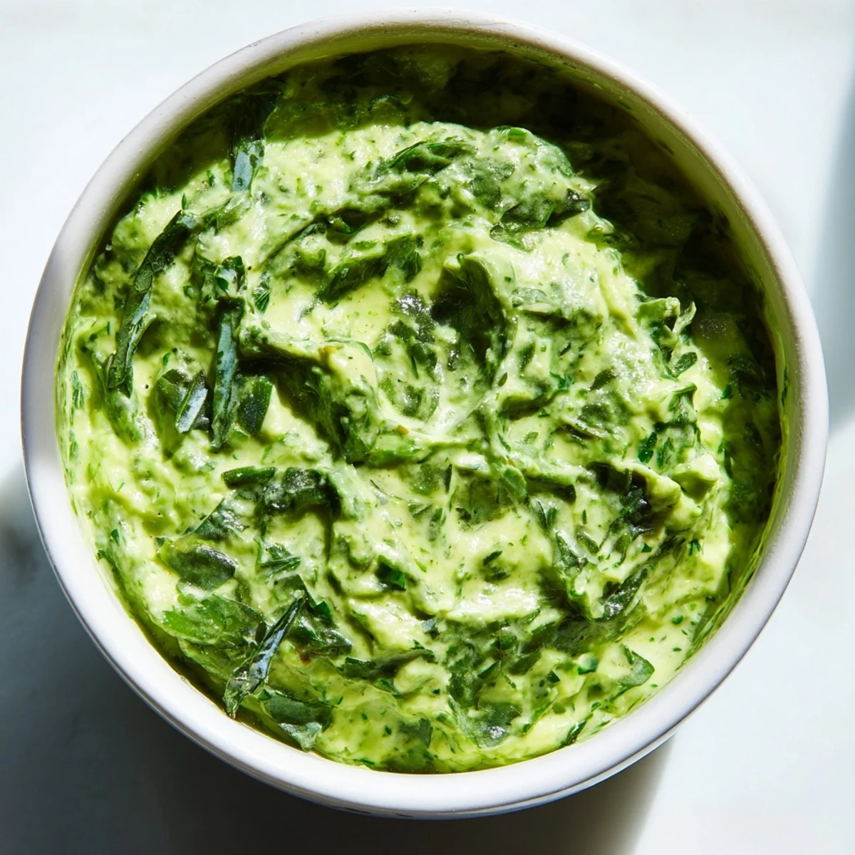 Freshly made green goddess dip: a bright, herb-packed dip ready to elevate your appetizer spread.