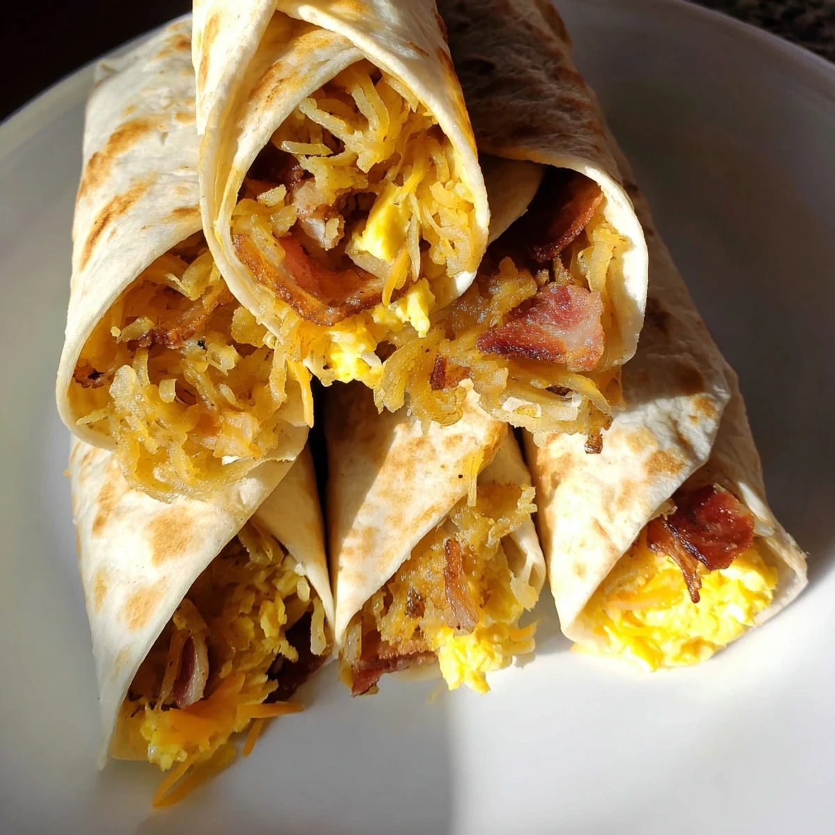 Golden B.E.C. Breakfast Bites with crispy bacon, melted cheese, perfect for a hearty breakfast.