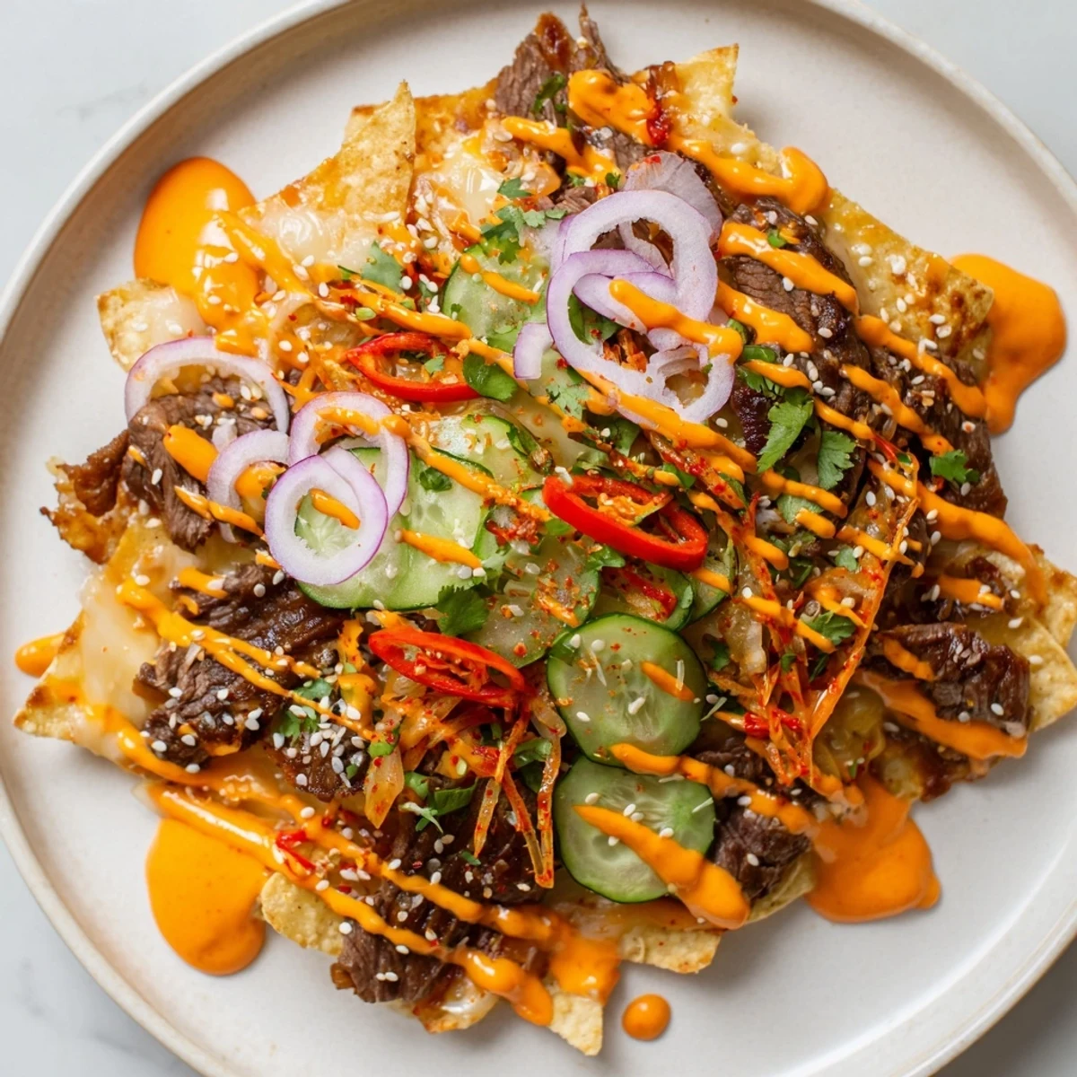 Korean BBQ Nachos Delight