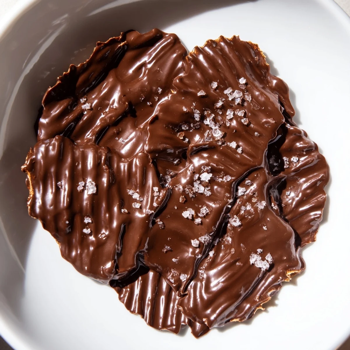 Sweet and salty Chocolate Potato Chip Bark: crunchy chips layered with dreamy, hardened chocolate deliciousness.
