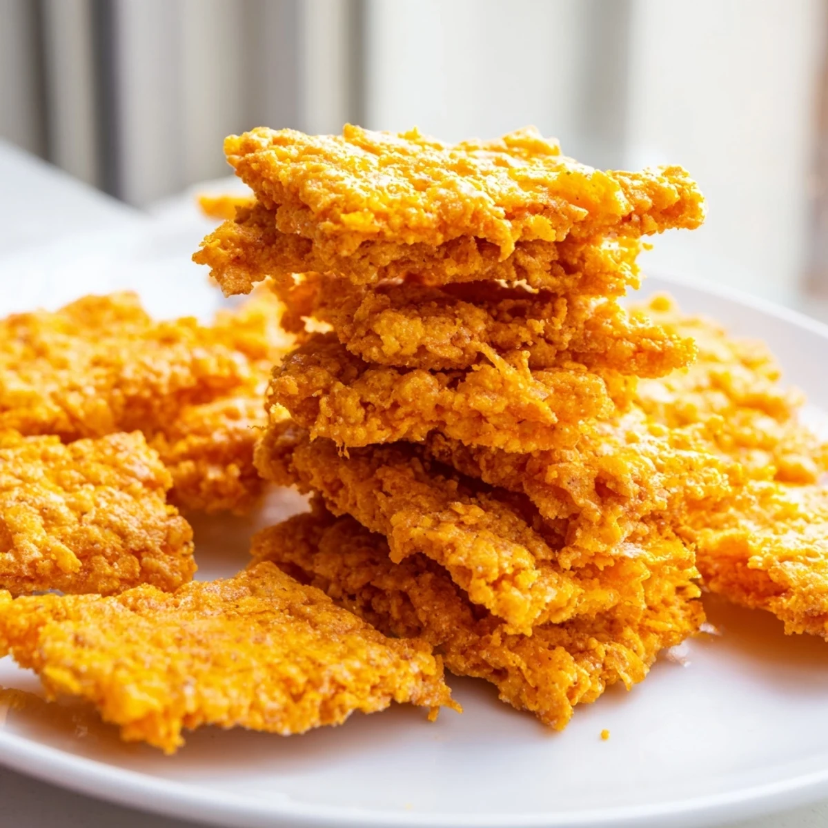 These homemade Crispy Cheeto Cheese Crackers offer a bold, cheesy kick for movie nights.  