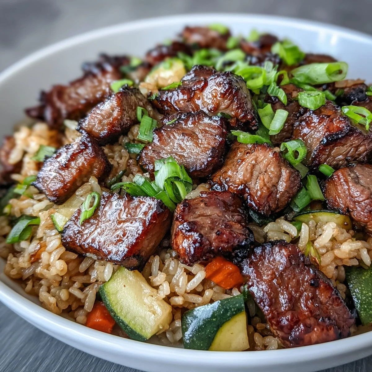 A savory Easy Hibachi Steak With Fried Rice, perfectly fluffy with vibrant veggies.