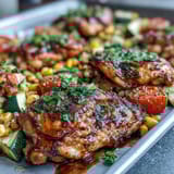 Sheet Pan Chicken Zucchini Corn