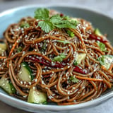 Enjoy this refreshing soba noodle salad, perfectly chilled for summer meals.