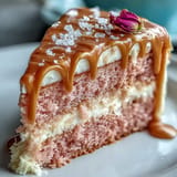 Close-up of a delicate Bridal Shower Rosé Velvet Cake, ready for celebration.