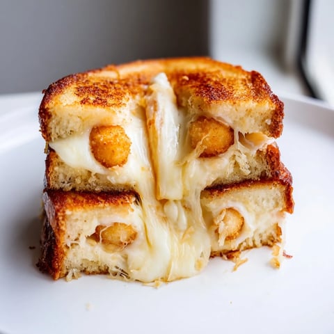 Golden grilled bread encases melted mozzarella slices, crispy mozzarella sticks, and gooey shredded cheese, served with a side of warm marinara sauce.  
