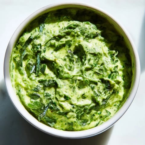 Freshly made green goddess dip: a bright, herb-packed dip ready to elevate your appetizer spread.