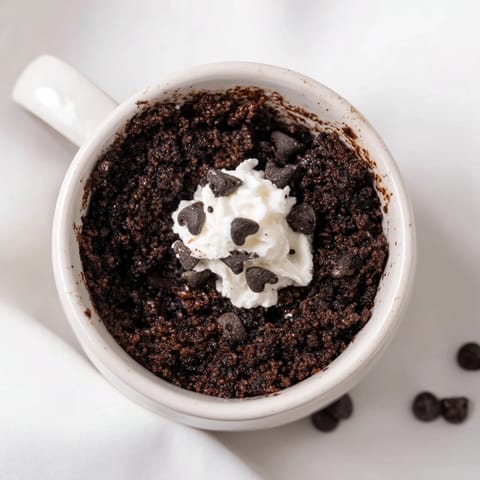 This freshly baked Oreo mug cake offers a rich, chocolatey aroma straight from the microwave.