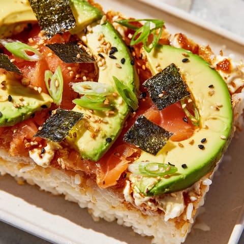 Sushi Bake with Salmon Avocado