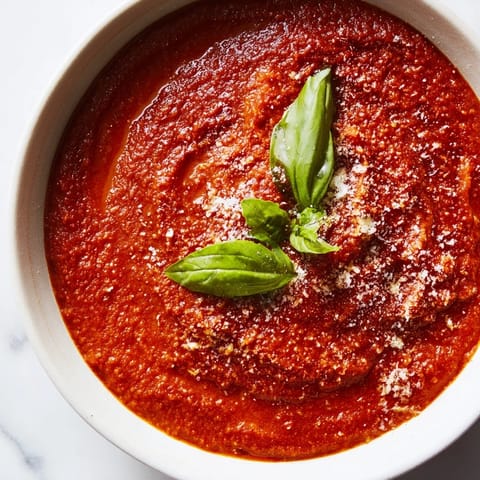 A smooth, rich tomato sauce hiding carrots and spinach, perfect for serving over steaming fettuccine for a healthy family meal.