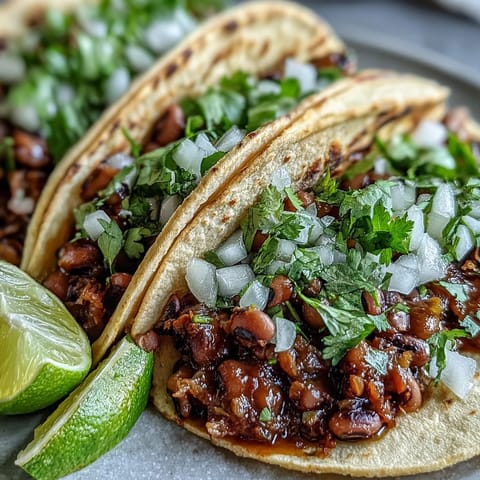 Mashed black-eyed pea filling nestled in soft corn tortillas with vibrant salsa, ready to eat.