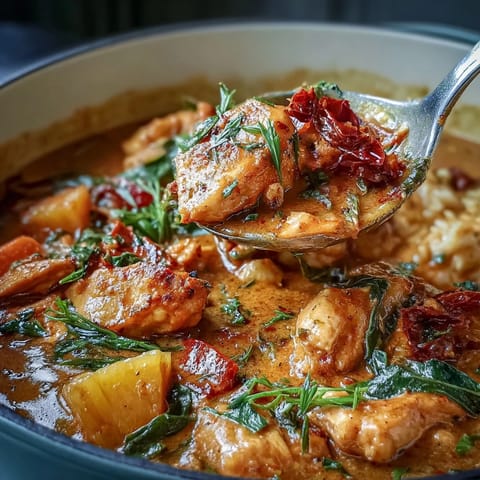 Vibrant one-pot chicken pineapple coconut curry with tender chicken, sweet pineapple, and creamy coconut milk.  