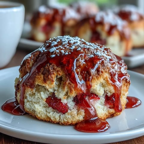 Lemon Glazed Strawberry Scones