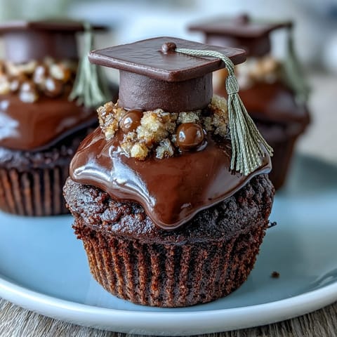 Simple Graduation Cupcakes Cap Toppers
