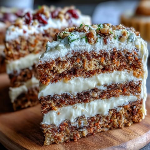 Elegant Easter dessert spread with three classic treats: moist carrot cake, airy pavlova topped with fruit, and tangy lemon tart on a decorative platter.  