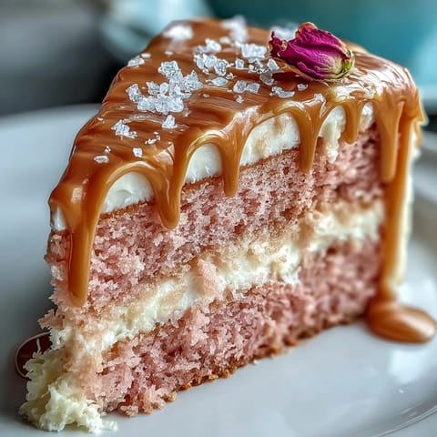 Close-up of a delicate Bridal Shower Rosé Velvet Cake, ready for celebration.