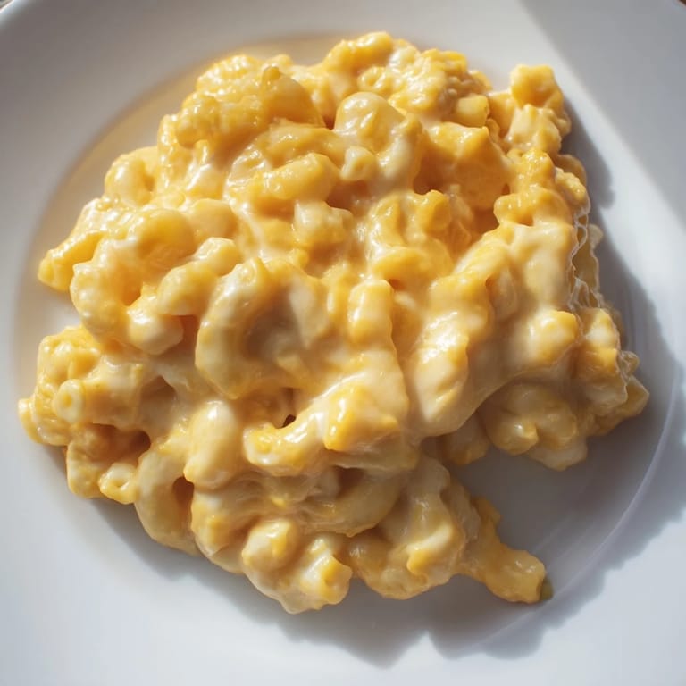 Golden-brown baked Butternut Squash Mac, ready to serve and infused with autumn flavors and spices.