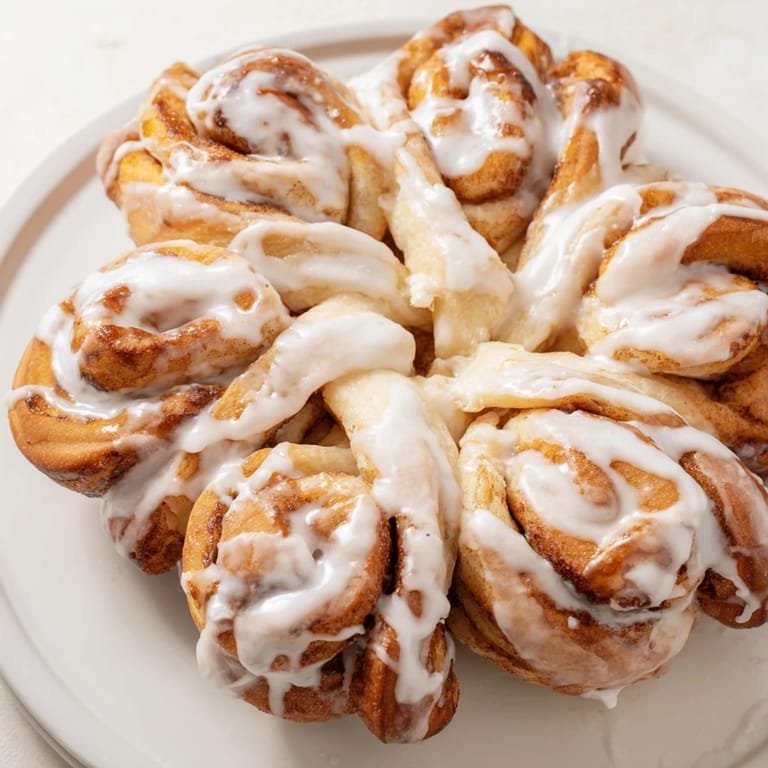 Warm, gooey Cinnamon Roll Pull-Apart Snowflake, a festive breakfast treat with sweet cinnamon filling.