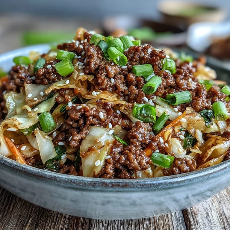 Hearty Egg Roll in a Bowl, seasoned to perfection, ready for a healthy meal.