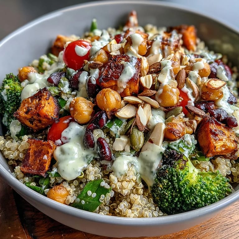 This layered vegan bowl features hearty black beans, fresh cherry tomatoes, and crisp cucumbers, perfect for a healthy make-ahead lunch.  