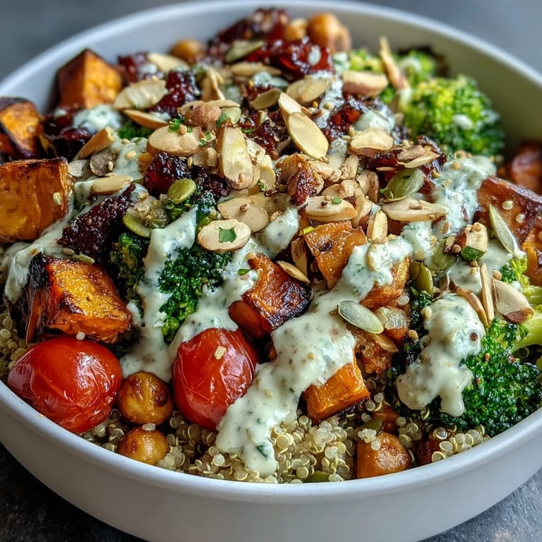 Hearty chickpeas, roasted broccoli, and colorful bell peppers make this gluten-free Meal Prep Week-Long Power Bowl a nutritious dinner option.