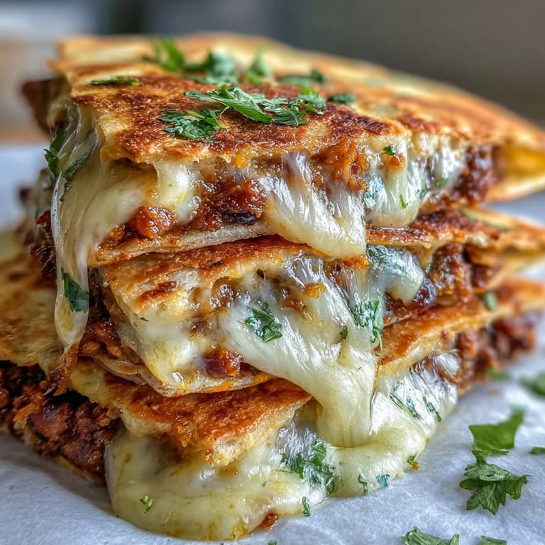 A skillet-fried Black-Eyed Pea Quesadilla with fresh cilantro, ready to be sliced.