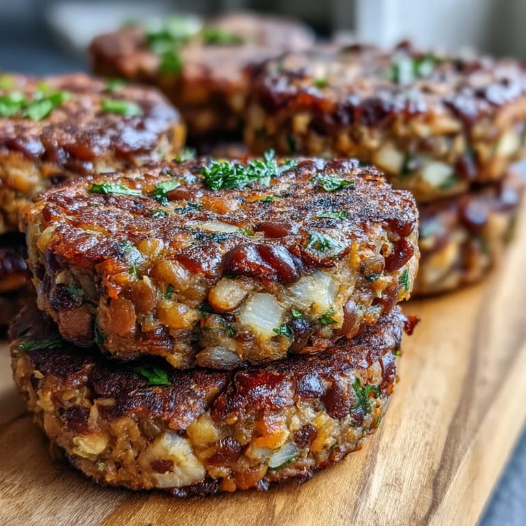 Close-up of a crispy Black-Eyed Pea Burger Patty revealing a hearty, textured interior of mashed peas and herbs.