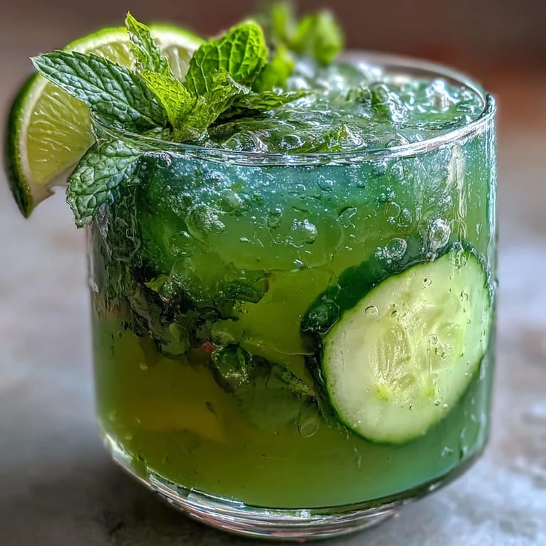 Refreshing Green Detox Cucumber Mint Agua Fresca, garnished with fresh garnishes.