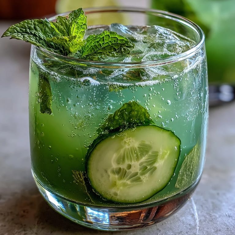 Bright, cool Green Detox Cucumber Mint Agua Fresca, perfect for summer refreshment.