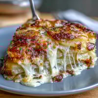 Creamy scalloped potatoes with Gruyere cheese, golden and bubbling, perfect for a holiday feast or Sunday dinner side dish.